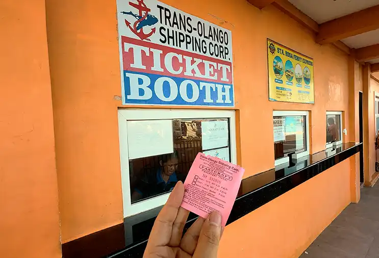 Ticket booth at Angasil Port in Mactan where passengers buy ferry tickets to Olango Island, Cebu