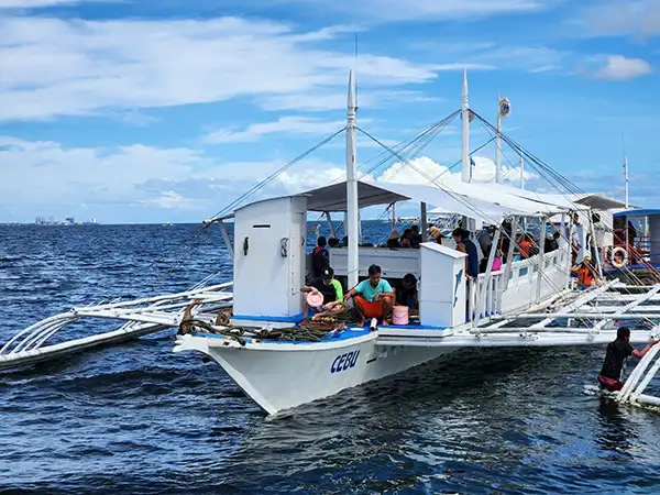 Island Hopping Boat at Sea